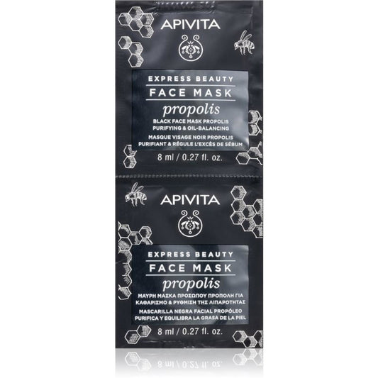 Set, Apivita, Propolis, Cleansing & Purifying, Mud Mask, For Face, 2 pcs, 8 ml